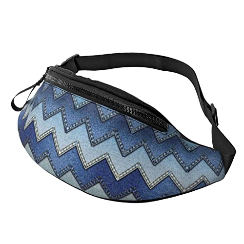 Gradient Blue Denim Fanny Pack für Männer und Frauen, modische verstellbare Crossbody Hüfttasche für Reisen Sport Walking, Gradient Blue Denim, Einheitsgröße von Iguatu