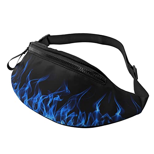 I Love Soccer Bauchtasche für Herren und Damen, modische, verstellbare Crossbody-Hüfttasche, für Reisen, Sport, Wandern, Blaue Flamme, Einheitsgröße von Iguatu