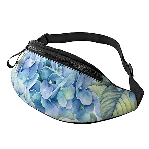 Niedliche Meerestier-Bauchtasche für Männer und Frauen, modische, verstellbare Crossbody-Hüfttasche, für Reisen, Sport, Wandern, Hortensie Blume, Einheitsgröße von Iguatu