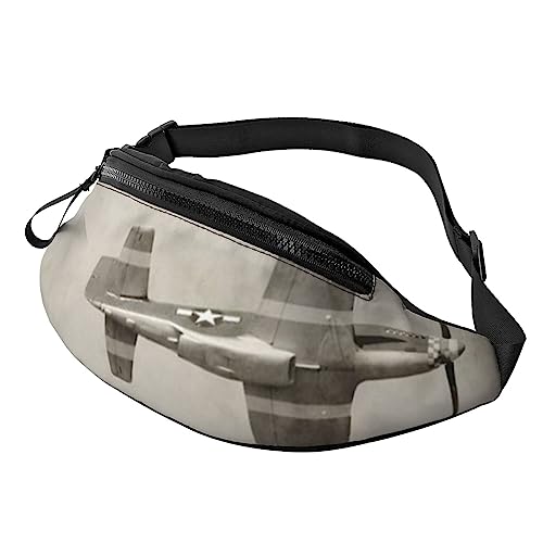 Niedliche Pinguin-Skizzen-Bauchtasche für Männer und Frauen, modische, verstellbare Crossbody-Hüfttasche, für Reisen, Sport, Wandern, 2. Weltkrieg Flugzeug, Einheitsgröße von Iguatu