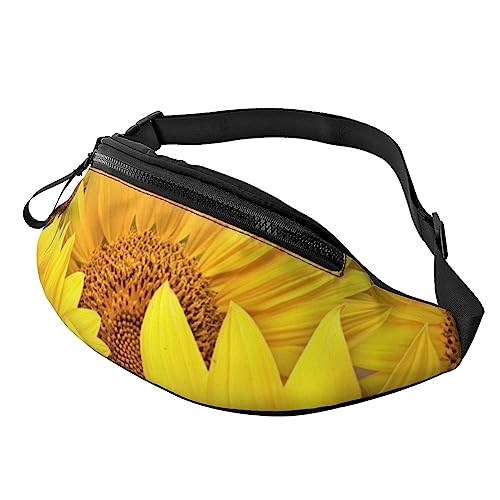 Niedliche Pinguin-Skizzen-Bauchtasche für Männer und Frauen, modische, verstellbare Crossbody-Hüfttasche, für Reisen, Sport, Wandern, Sonnenblumen, Einheitsgröße von Iguatu