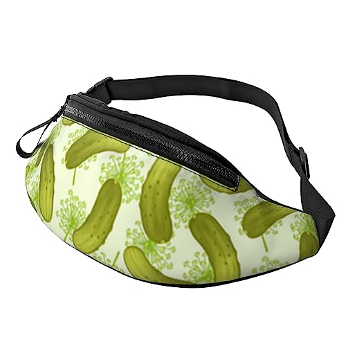 Niedliche Pinguin-Skizzen-Bauchtasche für Männer und Frauen, modische, verstellbare Crossbody-Hüfttasche, für Reisen, Sport, Wandern, Sushi Dill Pickles, Einheitsgröße von Iguatu