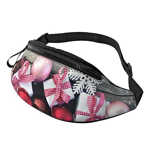 Rote Rose Bauchtasche für Herren und Damen, modische verstellbare Umhängetasche, für Reisen, Sport, Wandern, Weihnachtsdekoration., Einheitsgröße von Iguatu