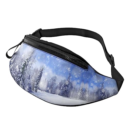 Santorini Griechische Insel Sea View Bauchtasche für Männer und Frauen, modische verstellbare Crossbody-Hüfttasche für Reisen Sport Walking, Winterlandschaft, Einheitsgröße von Iguatu