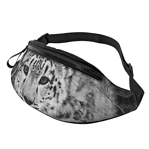 Sommer Hawaii-Bauchtasche für Herren und Damen, modische verstellbare Crossbody-Hüfttasche, für Reisen, Sport, Walking, schneeleopard, Einheitsgröße von Iguatu