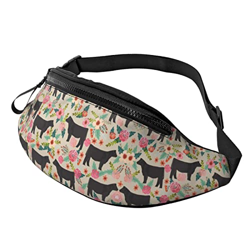 Undertail Bauchtasche für Herren und Damen, modische verstellbare Crossbody-Hüfttasche, für Reisen, Sport, Wandern, Pink Flower Show Steer Cows Rinder, Einheitsgröße von Iguatu