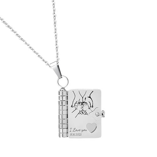 Ihdjasg Buch Halskette Für Tochter | Meine Tochter Buch Halskette | Edelstahl Mehrlagiges Öffnungsanhänger Für Zuhause Valentinstag Schule Reise Weihnachten Geburtstag Abschluss Täglich von Ihdjasg