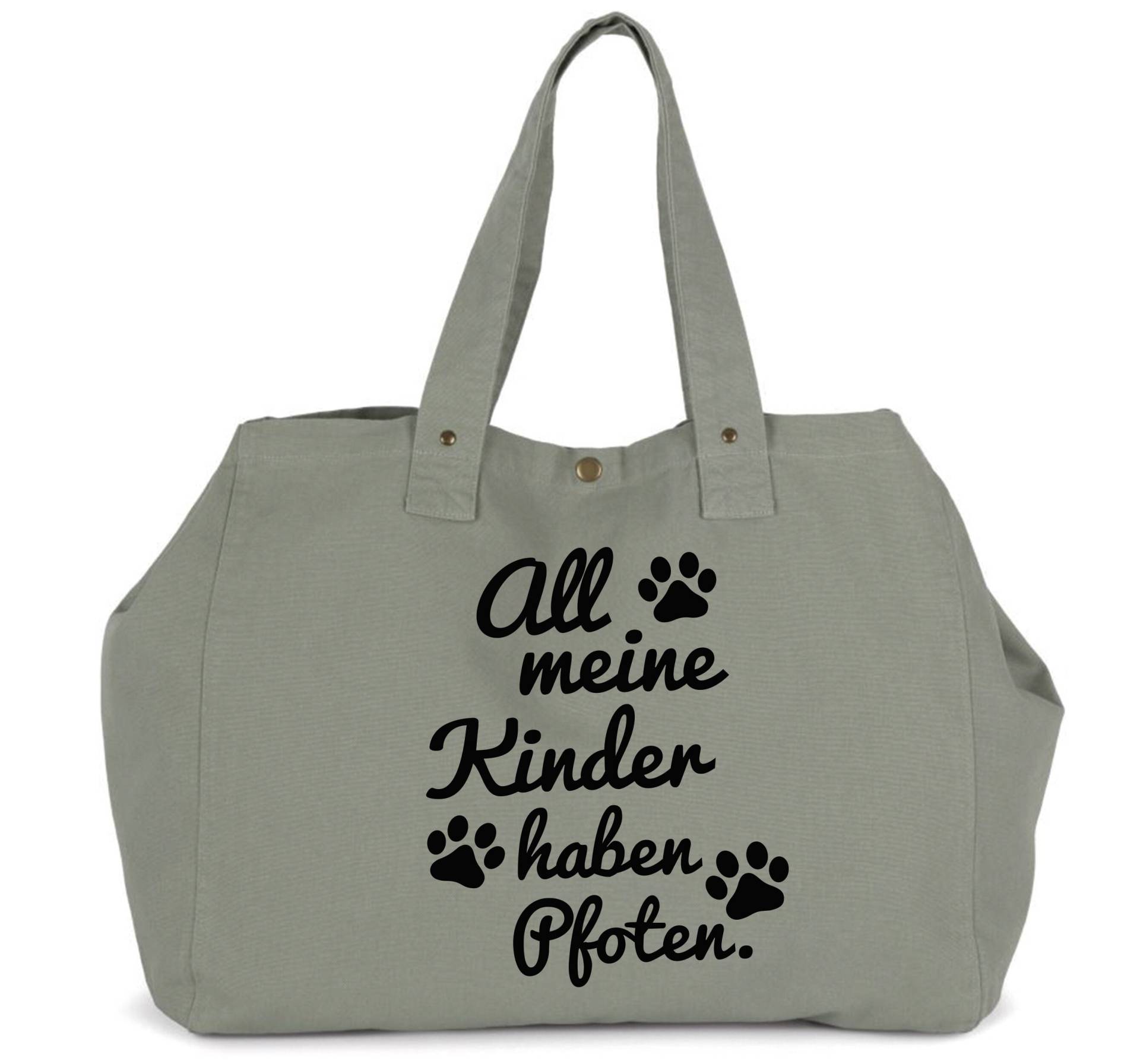 Shoppingtasche Aus Ausgewaschener Baumwolle - Hundemotiv All Meine Kinder Shoppingtasche Aus Ausgewaschener Baumwolle - Hundemotiv All Meine Kinder von IhrKreativShop