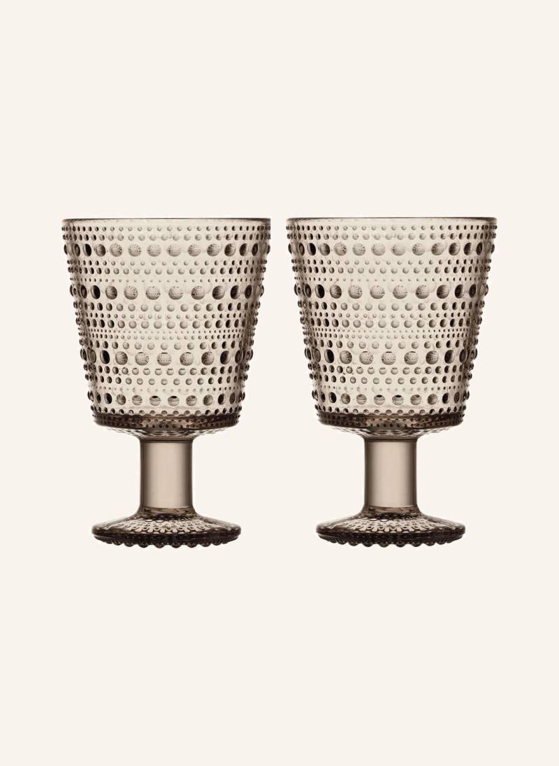 Iittala 2er-Set Trinkgläser Kastehelmi beige von Iittala