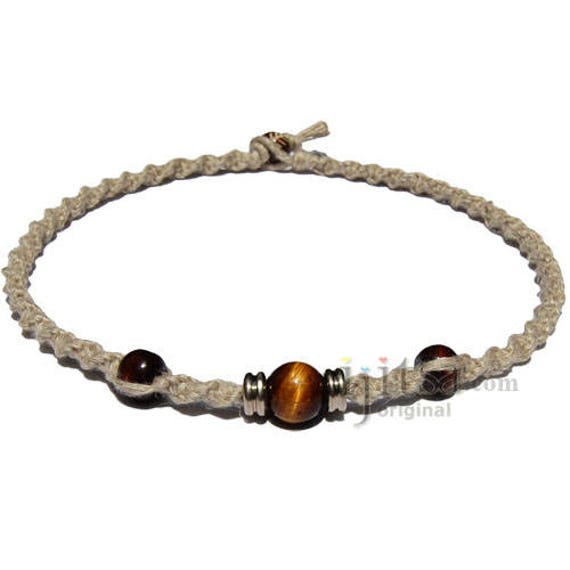 Natürliche Gedrehte Hanfkette Mit Gelber Tigeraugen-Perle Natürliche Gedrehte Hanfkette Mit Gelber Tigeraugen-Perle von Ijitsa
