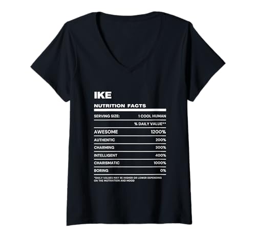 Damen IKE Durchschnittliche Nährwerte Name Lustig T-Shirt mit V-Ausschnitt Damen IKE Durchschnittliche Nährwerte Name Lustig T-Shirt mit V-Ausschnitt von Ike Nutrition Facts Name Funny Birthday