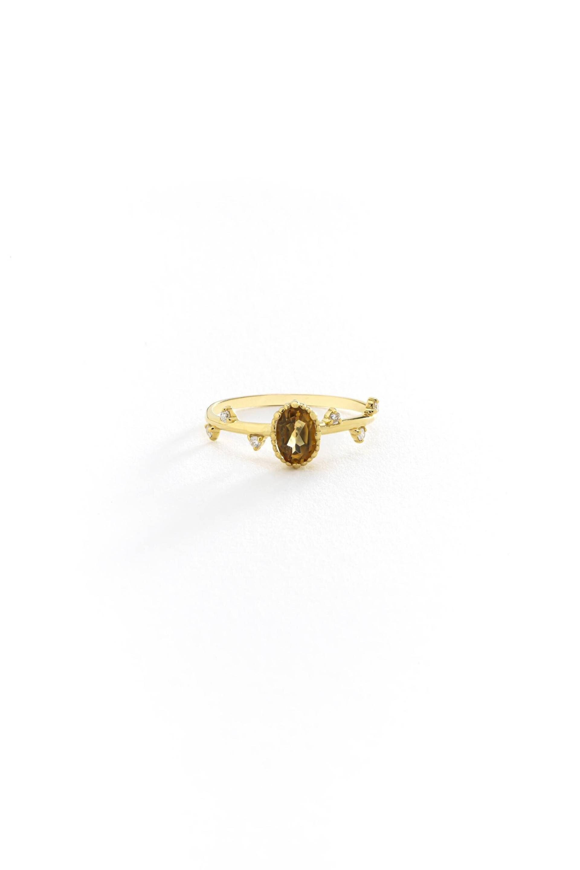 14K 18K Citrin Ring, Gold Oval Form Stacking Minimalist Solitaire Handgemachte Geburtstagsgeschenk, Muttertagsgeschenk 14K 18K Citrin Ring, Gold Oval Form Stacking Minimalist Solitaire Handgemachte Geburtstagsgeschenk, Muttertagsgeschenk von IkeFineJewelry