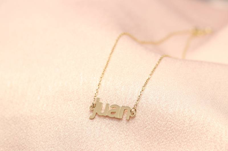 14K 18K Solid Gold Name Halskette/Handgemachte Erhältlich in 585 Gold, Roségold Und Weißgold von IkeFineJewelry