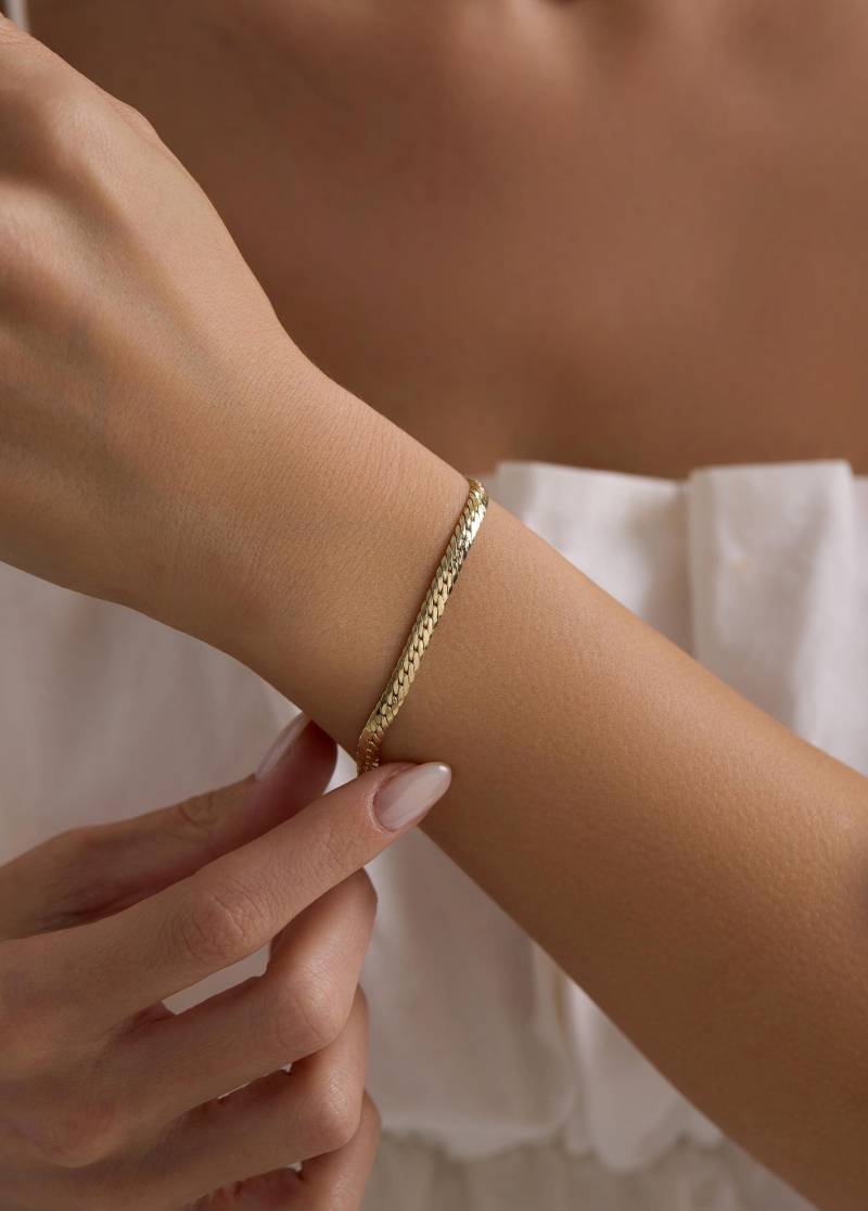 14K Gold Schlangenkette Armband Oder Fußkettchen/Handmade Erhältlich in Und Weißgold von IkeFineJewelry