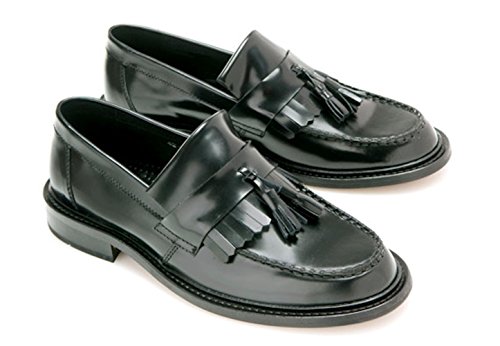 Ikon Damen Mod/Retro Quaste Fransen Loafer, Schwarz - Schwarz - Größe: 40 EU von Ikon