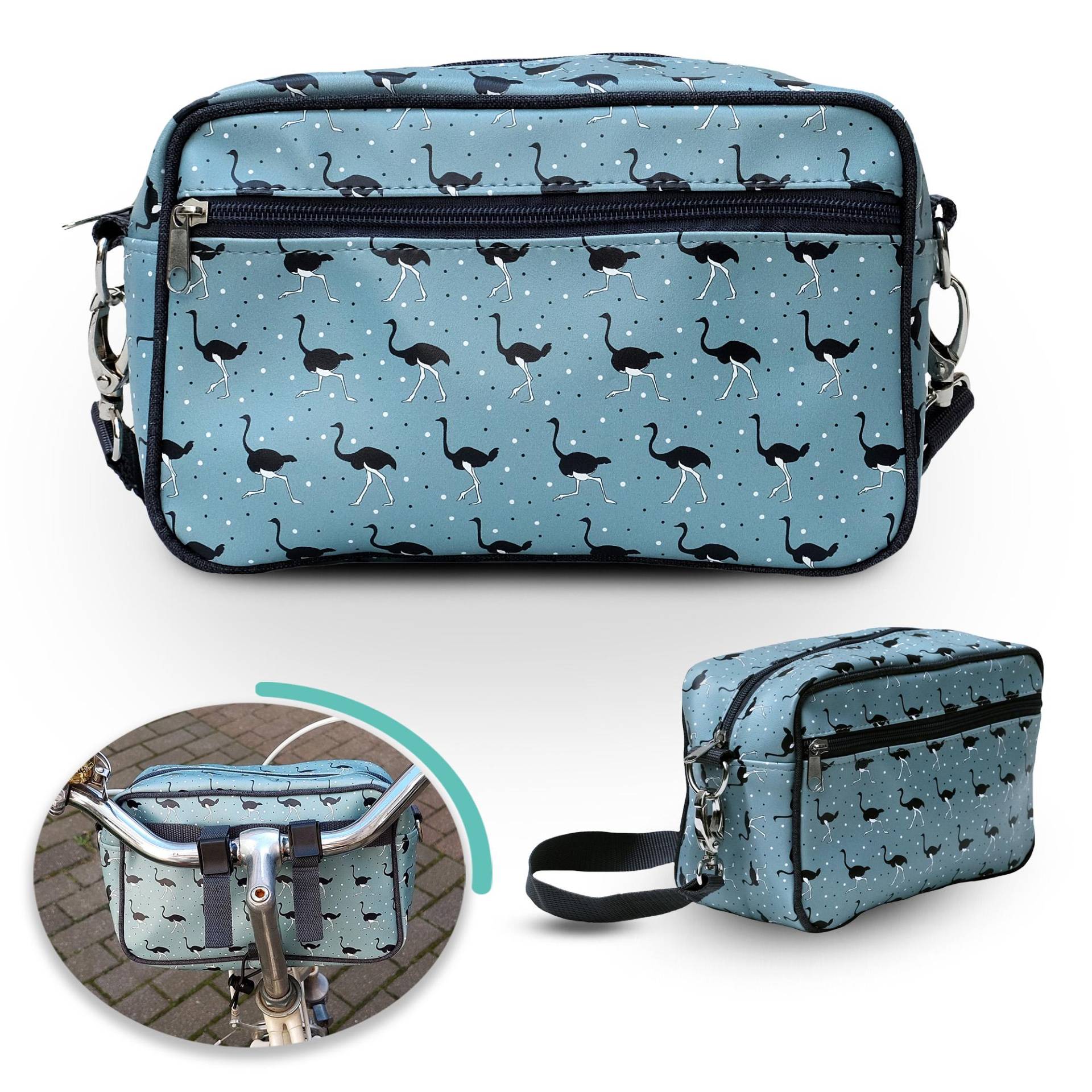 Kleine Fahrradtasche Für Lenker Aus Plane Mit Schultergurt Lenkertasche Vordertasche Frauen Wasserdicht Bike Bag Vorne - Avestruz von Ikuri