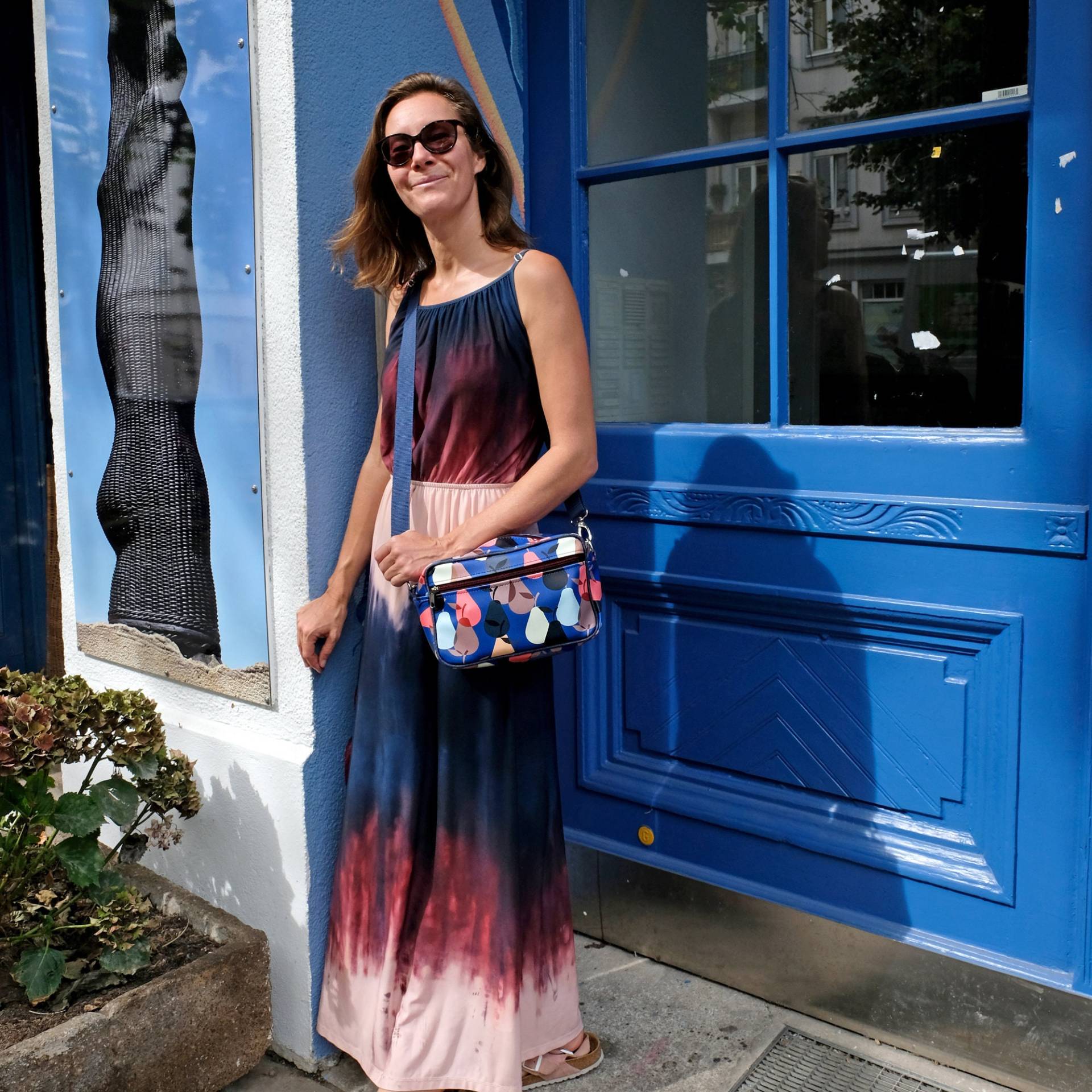 Kleine Fahrradtasche Für Lenker Aus Plane Mit Schultergurt Lenkertasche Vordertasche Frauen Wasserdicht Bike Bag Vorne - Peras Blau von Ikuri