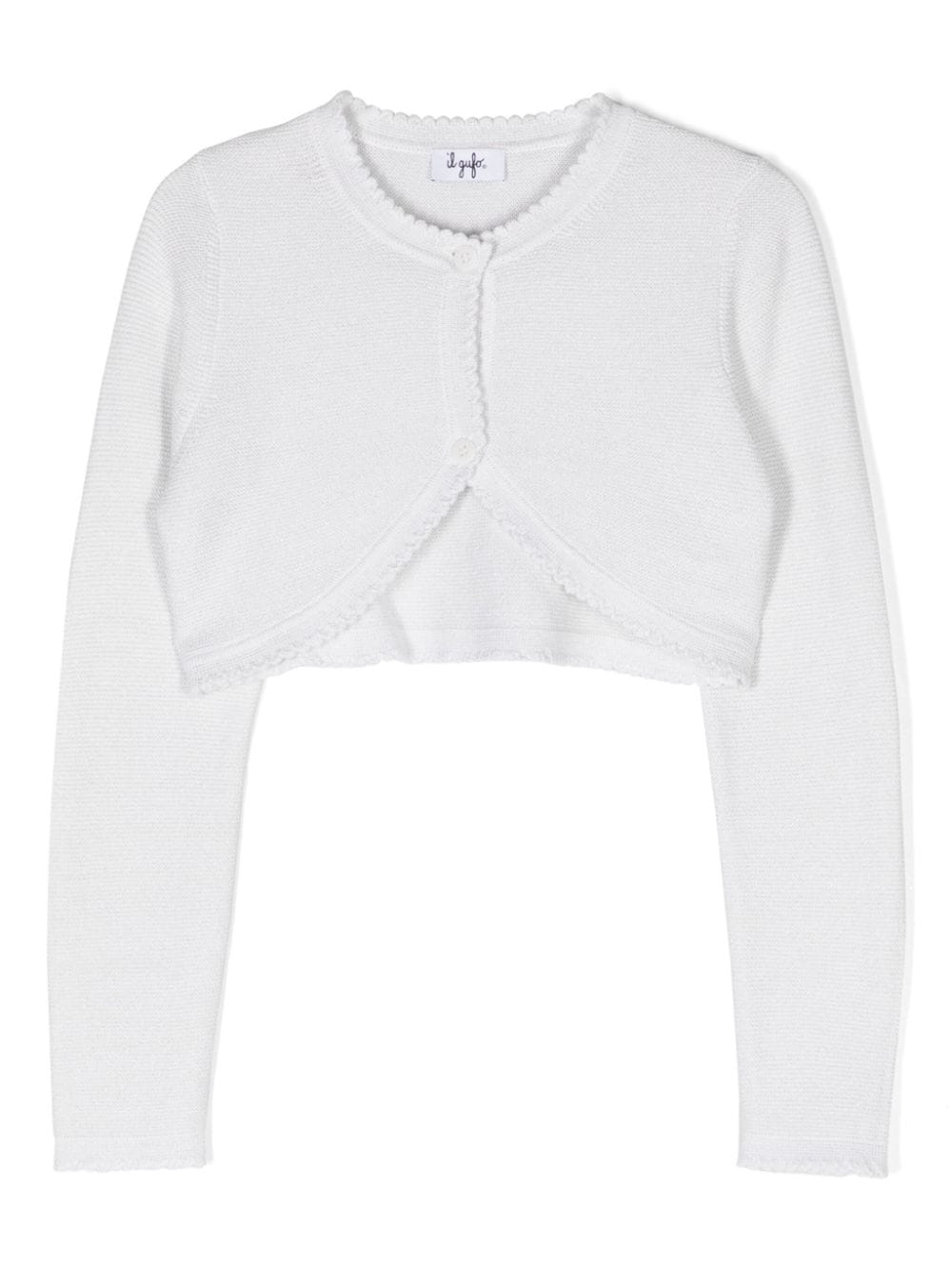 Il Gufo Cropped-Cardigan mit gewelltem Saum - Grau von Il Gufo