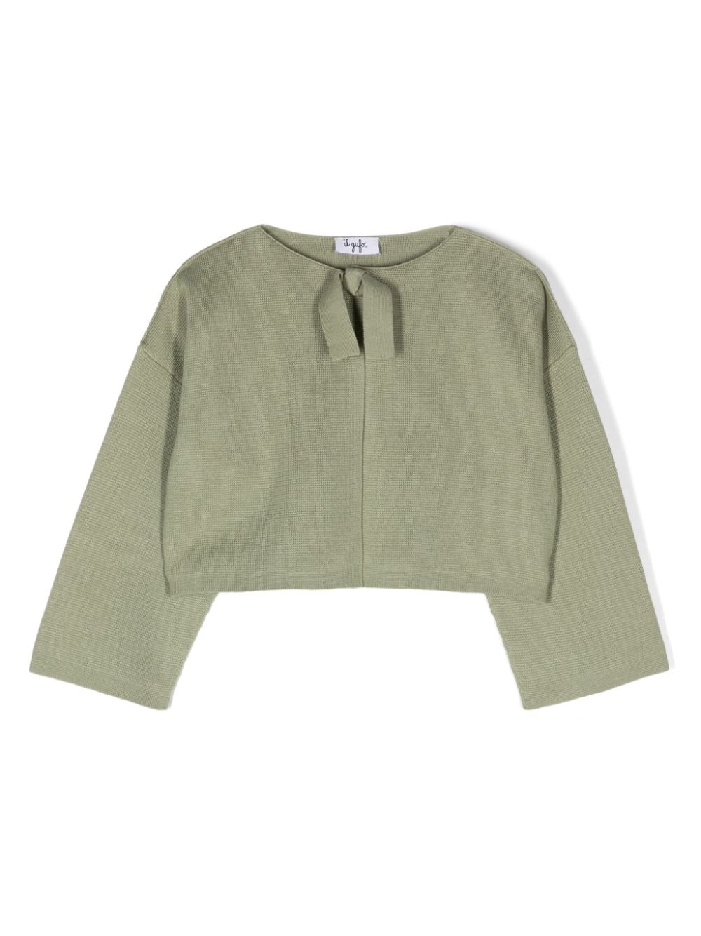 Il Gufo Cropped-Cardigan mit tiefen Schultern - Grün von Il Gufo