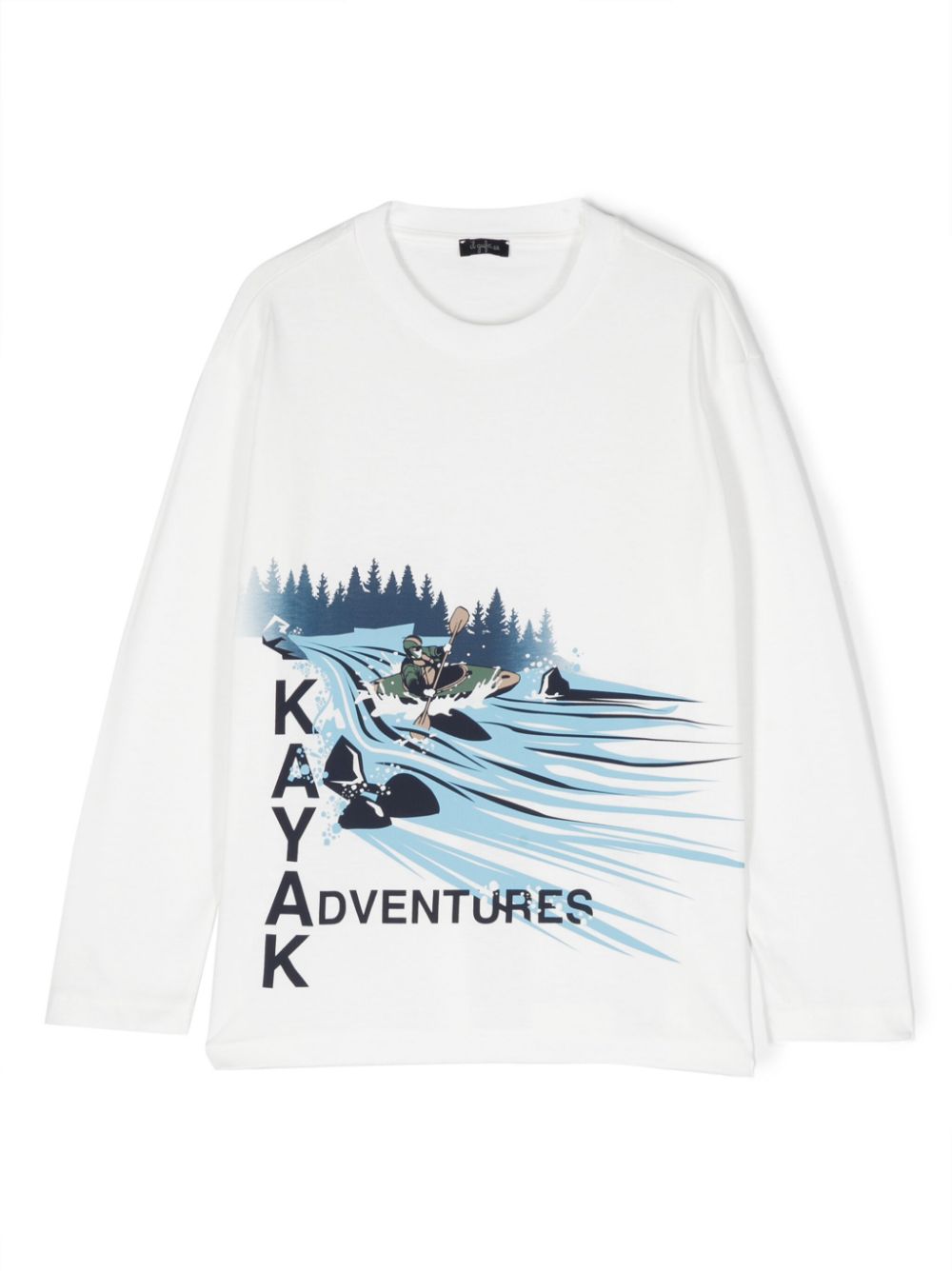 Il Gufo Langarmshirt mit "Kayak Adventures"-Print - Weiß von Il Gufo