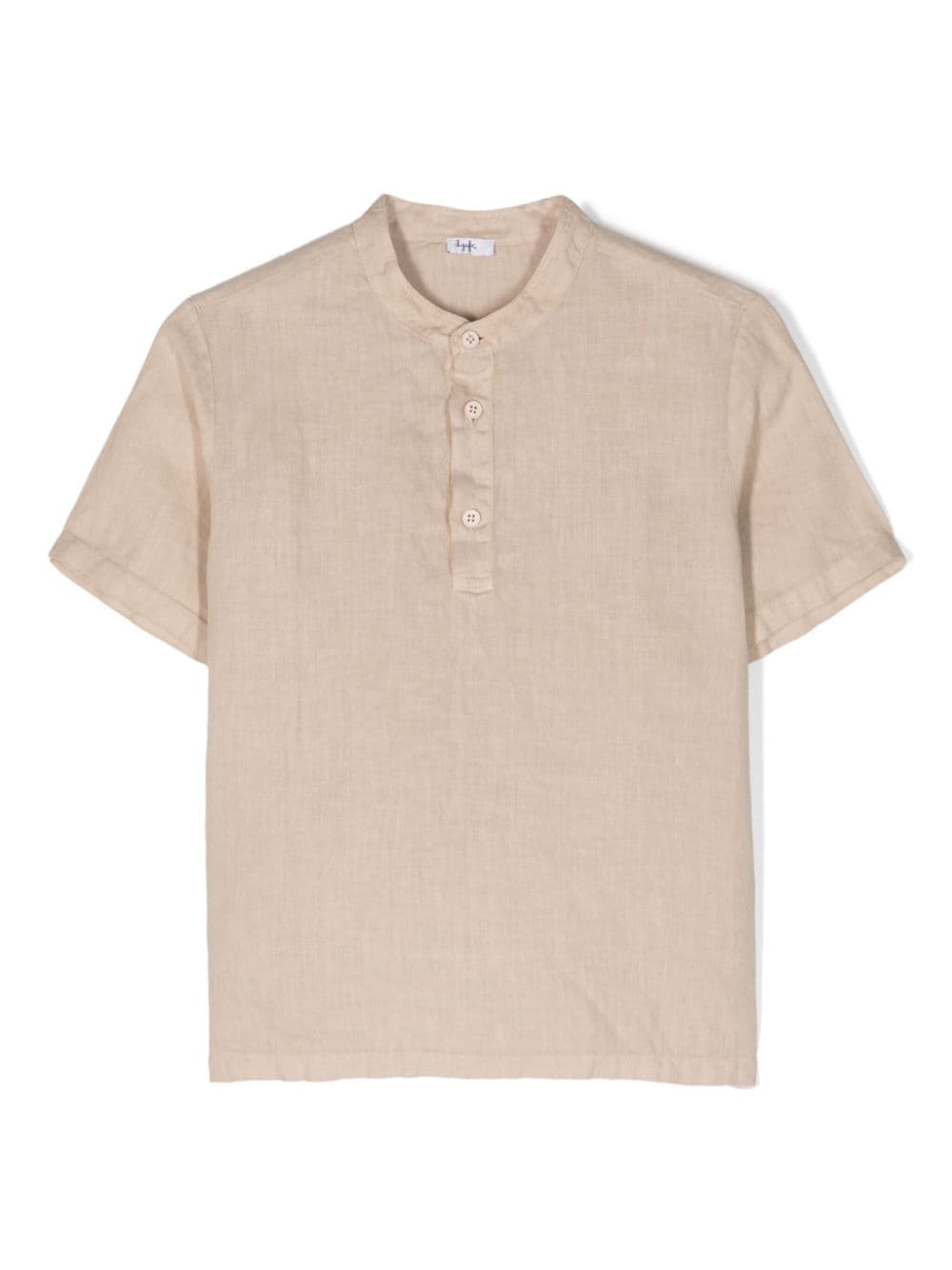 Il Gufo Leinen-Poloshirt mit Stehkragen - Nude von Il Gufo