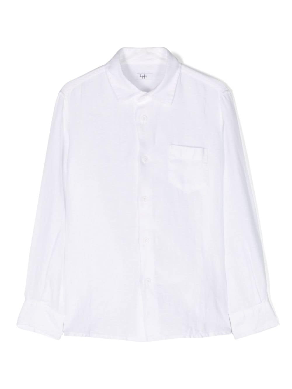 Il Gufo Leinenhemd mit aufgesetzter Tasche - Weiß von Il Gufo