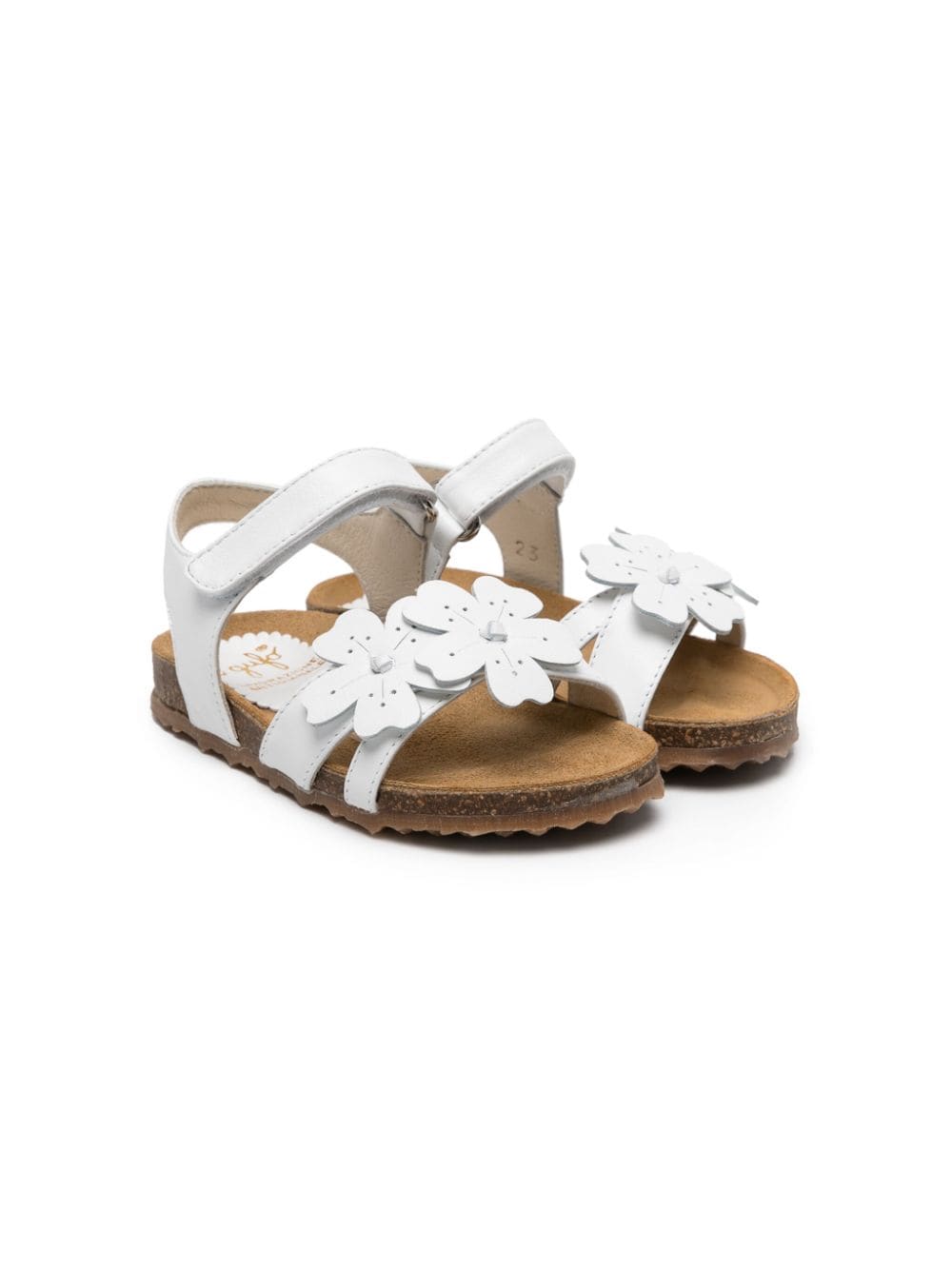 Il Gufo Sandalen mit Blumenapplikation - Weiß von Il Gufo