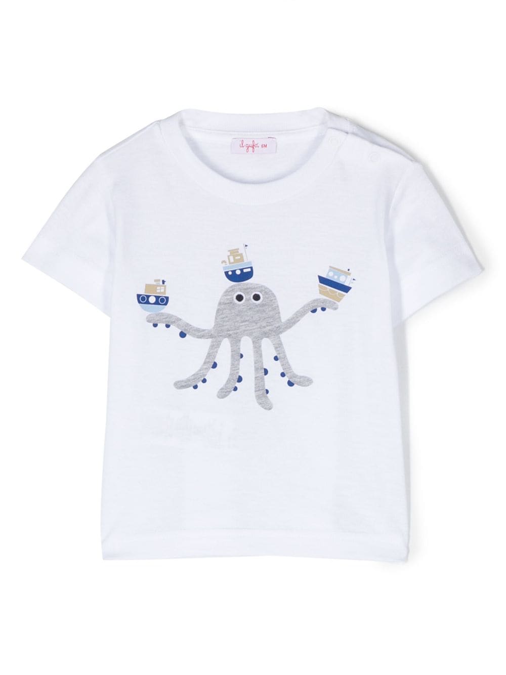 Il Gufo T-Shirt mit Oktopus-Applikation - Weiß von Il Gufo