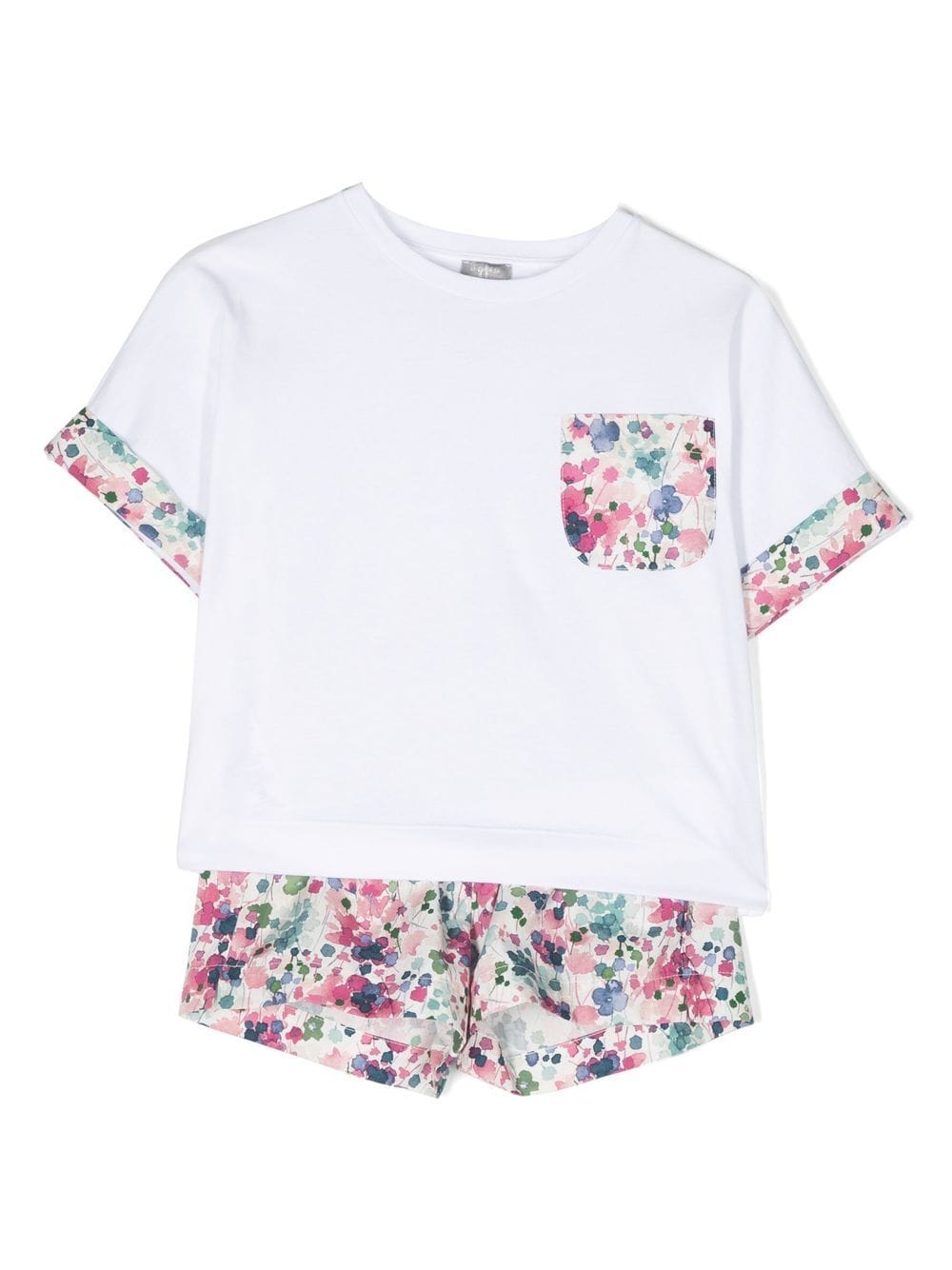 Il Gufo Set aus T-Shirt und Shorts mit Print - Weiß von Il Gufo