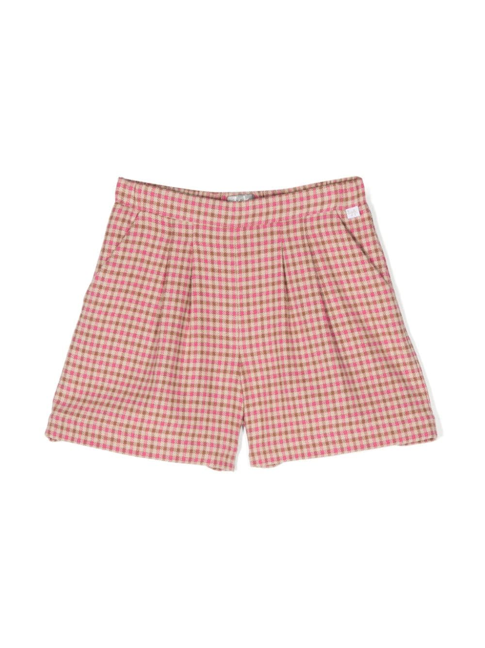 Il Gufo Karierte Bundfaltenshorts - Rosa von Il Gufo