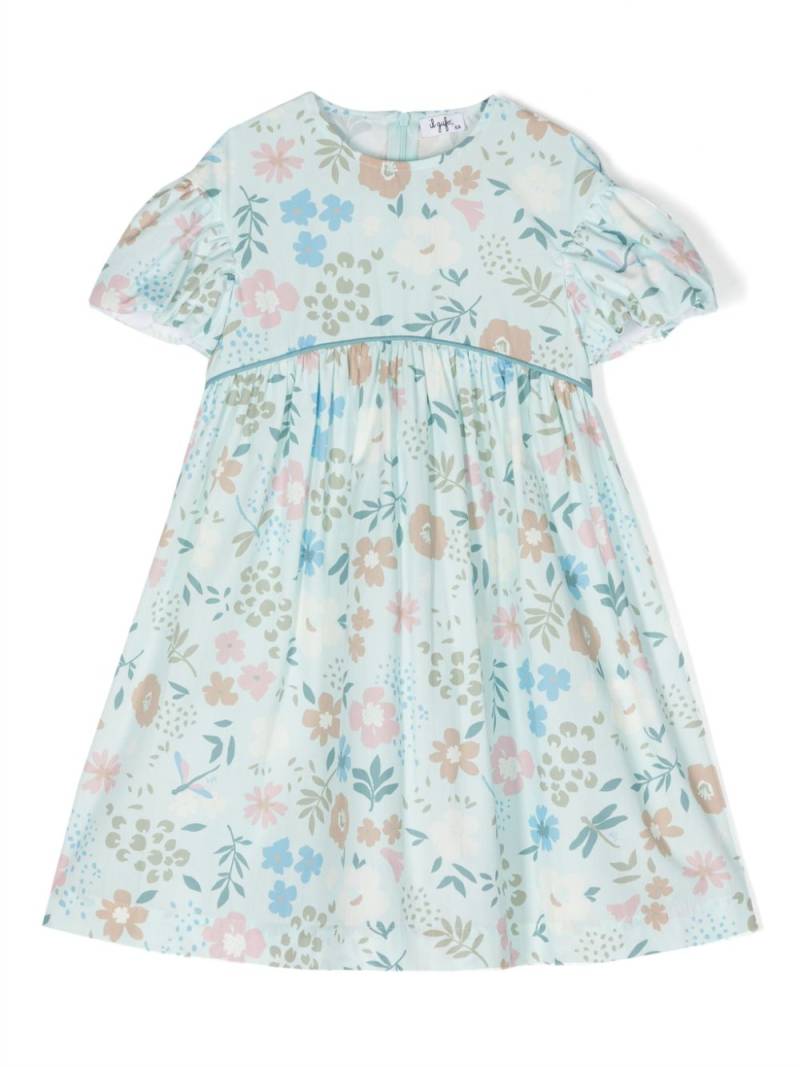 Il Gufo Kleid mit Blumen-Print - Blau von Il Gufo