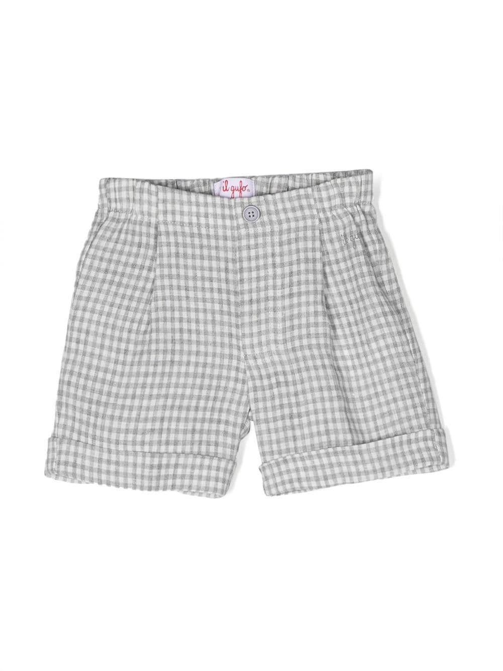 Il Gufo Shorts mit Vichy-Karo - Grau von Il Gufo