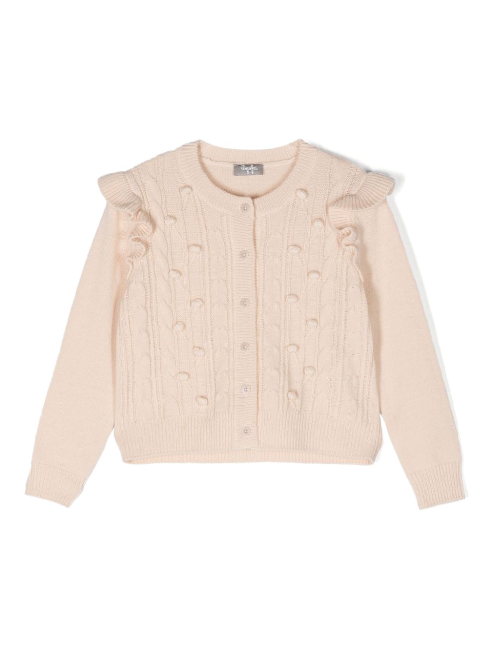 Il Gufo Cardigan mit Pompons - Nude von Il Gufo