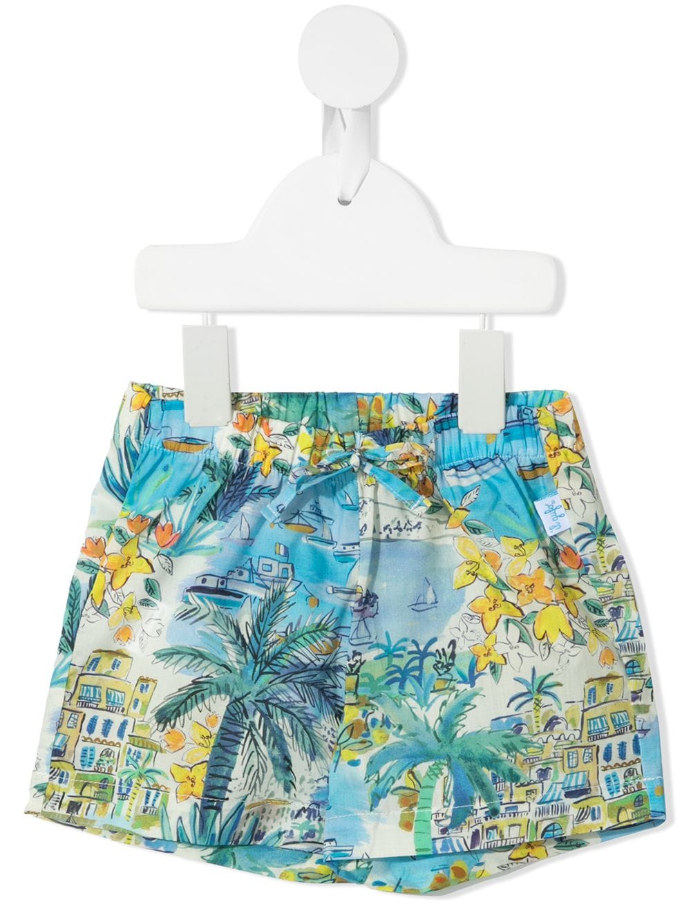 Il Gufo Shorts mit Küstenstadt-Print - Blau von Il Gufo