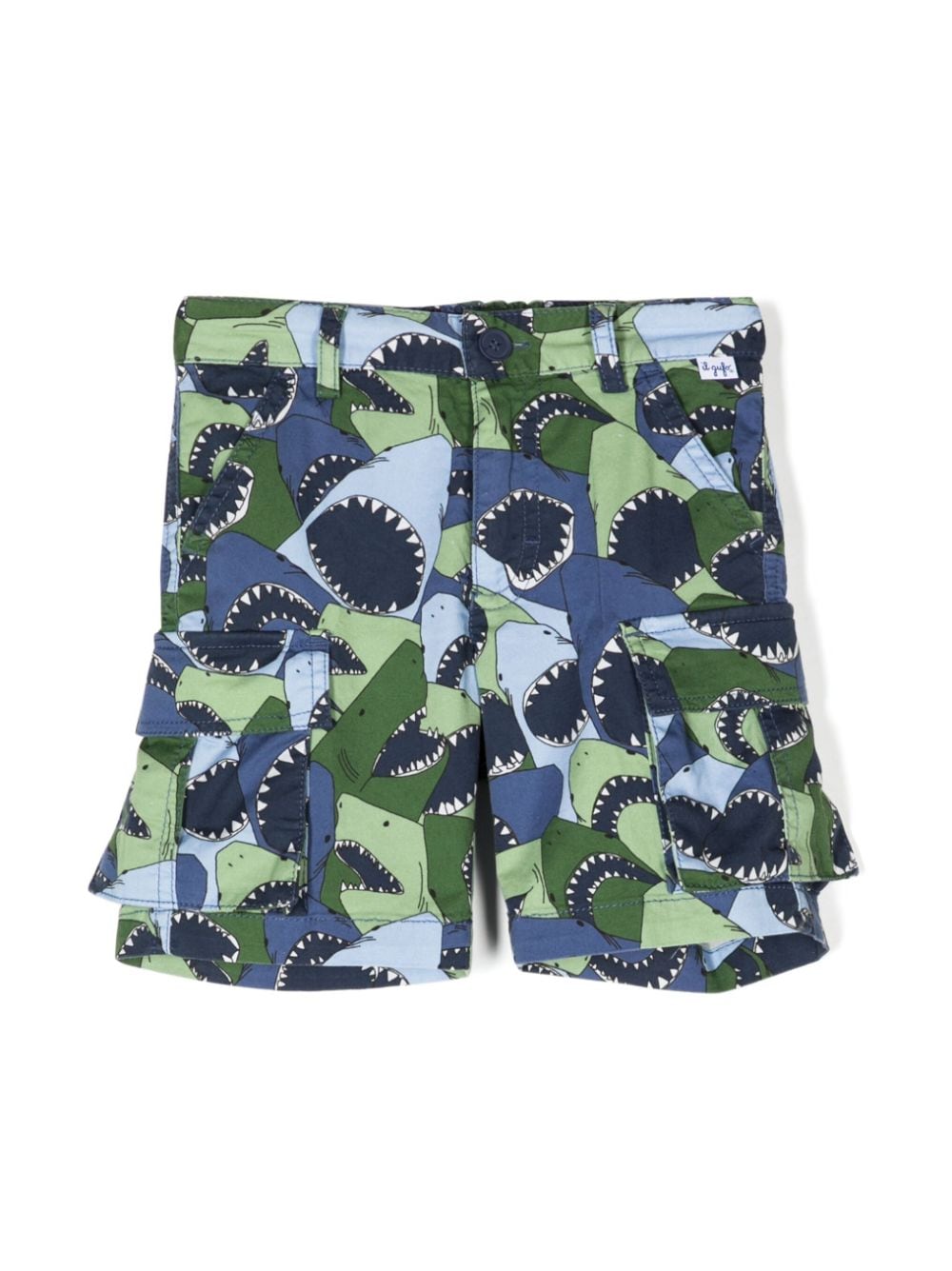 Il Gufo Shorts mit Hai-Print - Blau von Il Gufo