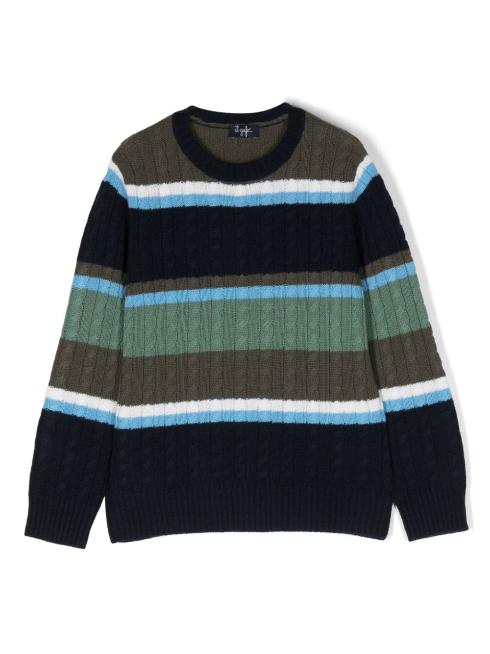 Il Gufo Gestreifter Pullover - Blau von Il Gufo