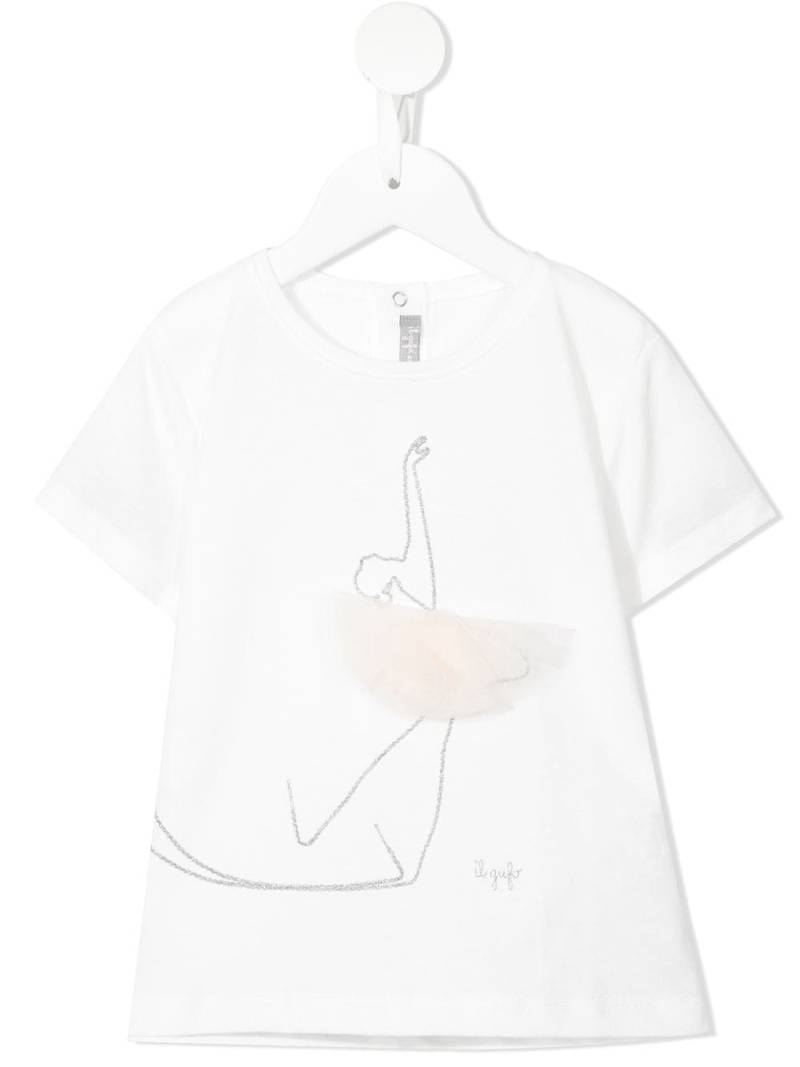 Il Gufo T-Shirt mit Ballerina-Print - Weiß von Il Gufo