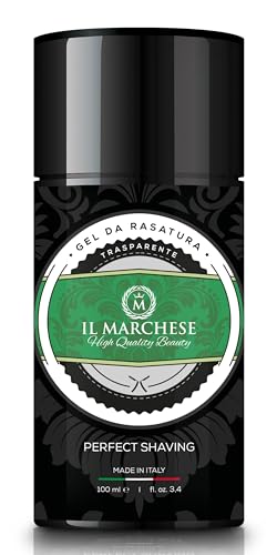 Il Marchese - Transparentes Rasiergel - Professionelles Rasiergel für Herren - Made in Italy - feuchtigkeitsspendend gegen Rötungen - für Details und zum Trimmen des Bartes - 100 ml von Il marchese