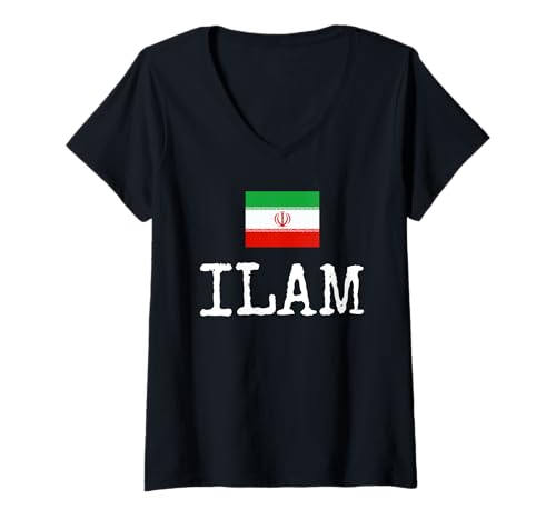 Damen Ilam Country Iran Familienausflug Iranische Kinder Männer Frauen T-Shirt mit V-Ausschnitt Damen Ilam Country Iran Familienausflug Iranische Kinder Männer Frauen T-Shirt mit V-Ausschnitt von Ilam City Iran Vacation Toddler Travel Iranians