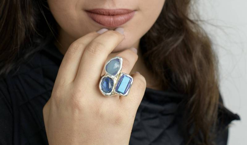 Silberring Blauer Zirkon - Türkiser Statementring Ring Für Frauen von IlanaArtisticJewelry