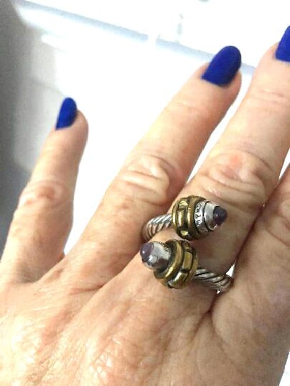 Vintage 60S Amethyst Sterling Silber Ring Boho Edelstein Ring von IldiVintage