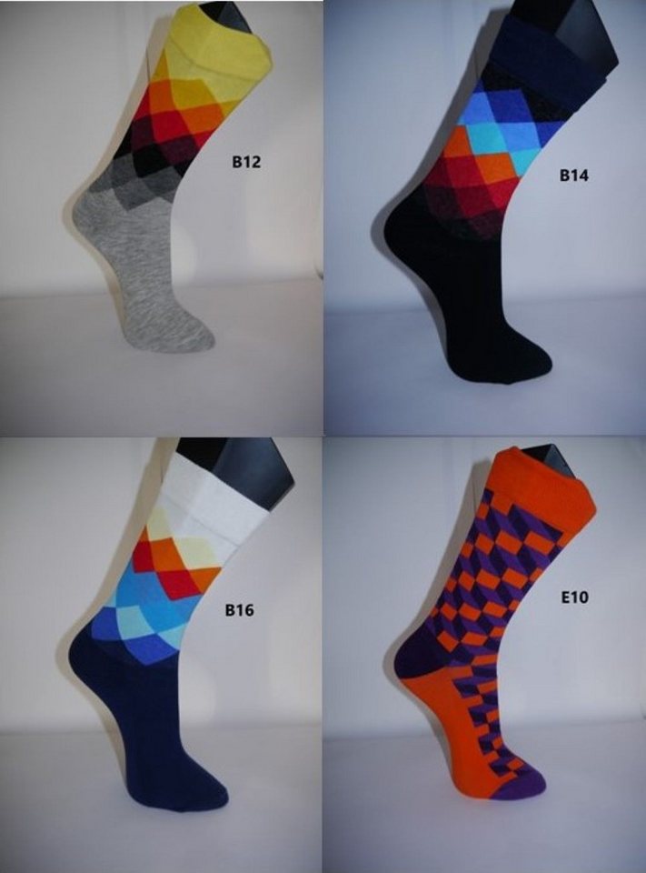 Illes-Laedchen Socken 4 Paar Bunte Socken - das optimale Weihnachtsgeschenk Weihnachtssocken viele tolle bunte Muster von Illes-Laedchen