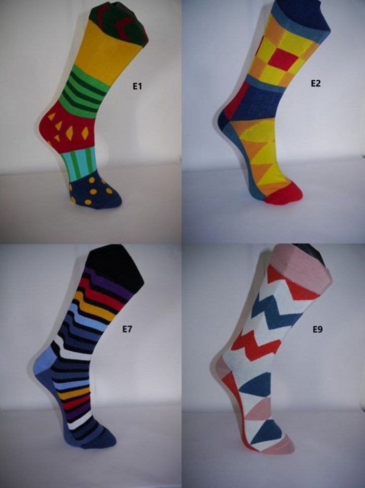 Illes-Laedchen Socken 4 Paar Bunte Socken - das optimale Weihnachtsgeschenk Weihnachtssocken viele tolle bunte Muster von Illes-Laedchen
