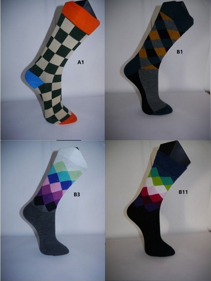 Illes-Laedchen Socken 4 Paar Bunte Socken - das optimale Weihnachtsgeschenk Weihnachtssocken viele tolle bunte Muster von Illes-Laedchen
