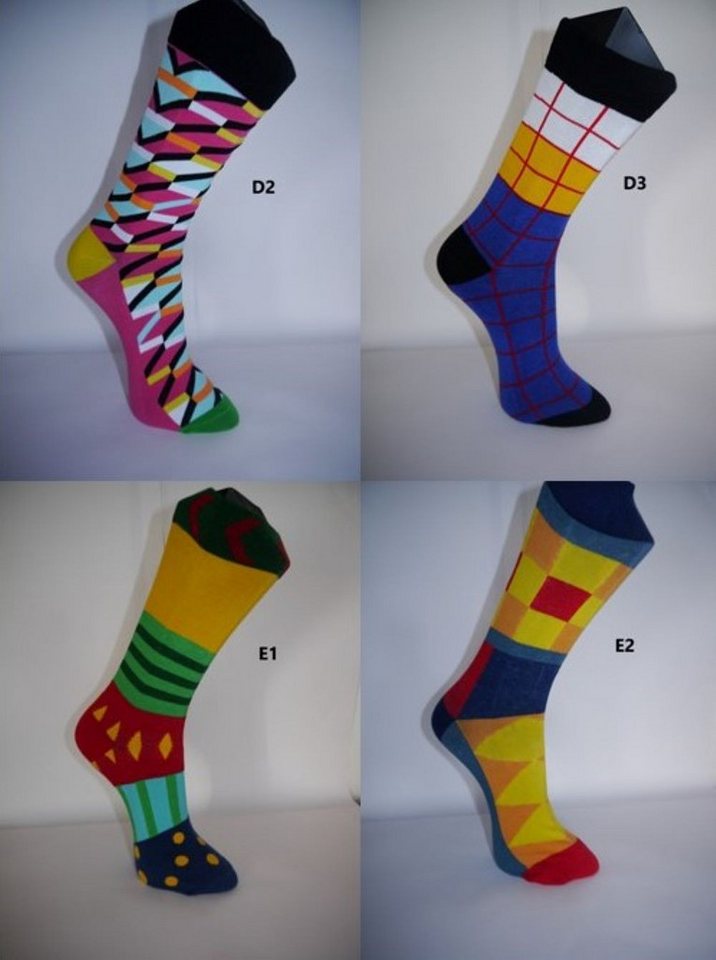 Illes-Laedchen Socken 4 Paar Bunte Socken - das optimale Weihnachtsgeschenk Weihnachtssocken viele tolle bunte Muster von Illes-Laedchen