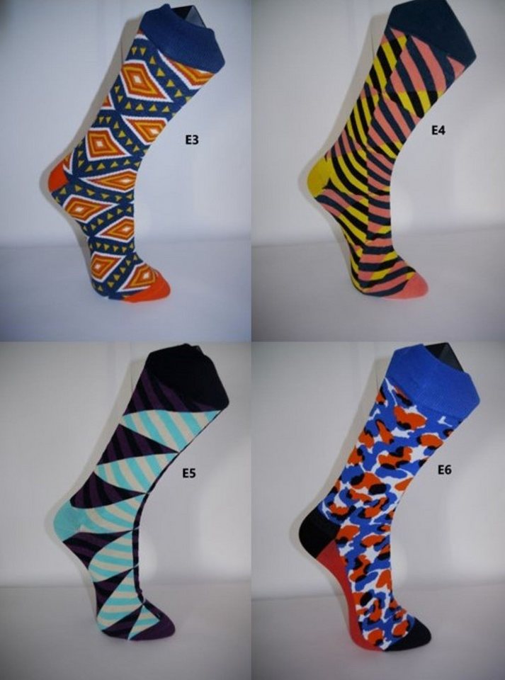 Illes-Laedchen Socken 4 Paar Bunte Socken - das optimale Weihnachtsgeschenk Weihnachtssocken viele tolle bunte Muster von Illes-Laedchen