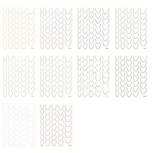 12 Blatt French Line Nails Art Aufkleber French Tip Line Nails Abziehbilder Selbstklebende French Tip Nails Aufkleber von Illkjasfc