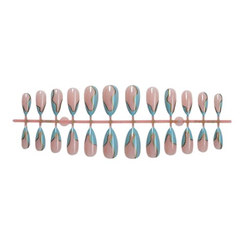 24 Stück Mandel Kunstnägel Glänzend Zum Aufkleben Acryl Nagelnägel Mit Französischer Spitze Zum Aufdrücken Auf Die Nägel Für Frauen Und Mädchen von Illkjasfc