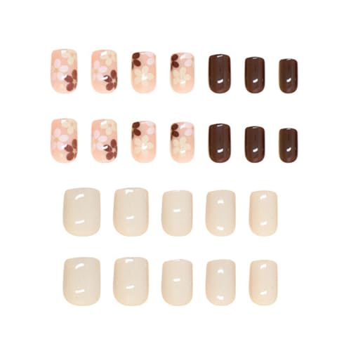 24 Stück Quadratische Nägel Zum Aufdrücken Strasssteine Französische Künstliche Nägel Künstliche Acrylnägel Künstliche Nägel Kleber Auf Den Nägeln Für Damen von Illkjasfc