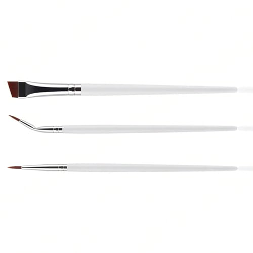 3 x abgewinkelte Eyeliner-Pinsel, einfache Anwendung von detaillierten Augen-Make-up-Pinseln für Frauen und Mädchen, präzises Make-up von Illkjasfc